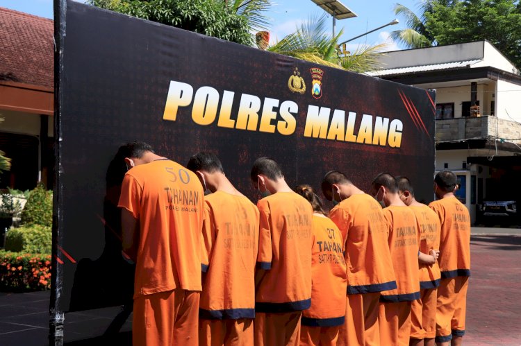 Enam Pekan, Polres Malang Berhasil Amankan 10 Tersangka Kasus Narkoba